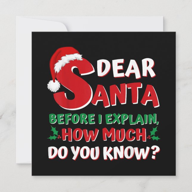 Invitation T-shirts drôles de Noël 2024 Enfants Adultes Santa (Devant)