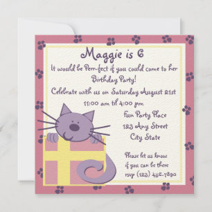 Invitation Tabby Toes Kitten Party
