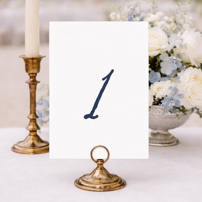 Invitation Table 1 Bleu Poussiéreux – Mariage à rayures franç (Créateur téléchargé)