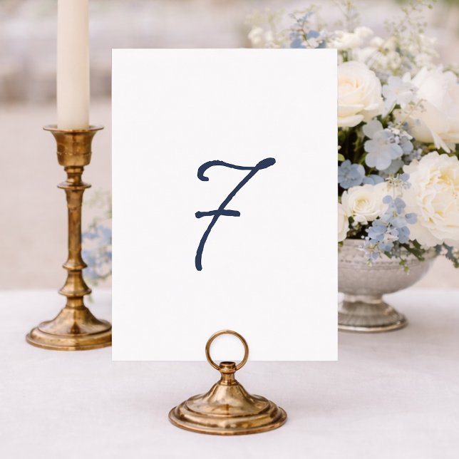 Invitation Table 7 Bleu Poussiéreux – Rayures Françaises Mari (Créateur téléchargé)