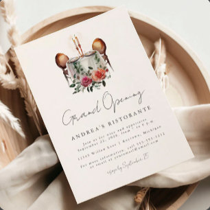 Invitation Table aquarelle pour deux pour l'ouverture du gran