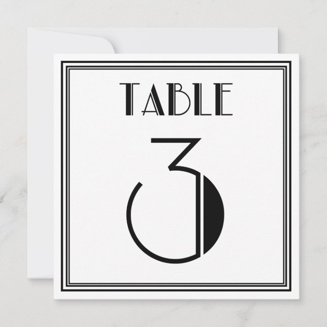 Invitation Table Art Déco numéro 3 (Devant)