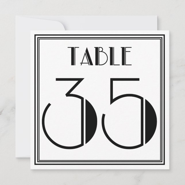 Invitation Table Art Déco Numéro 35 (Devant)