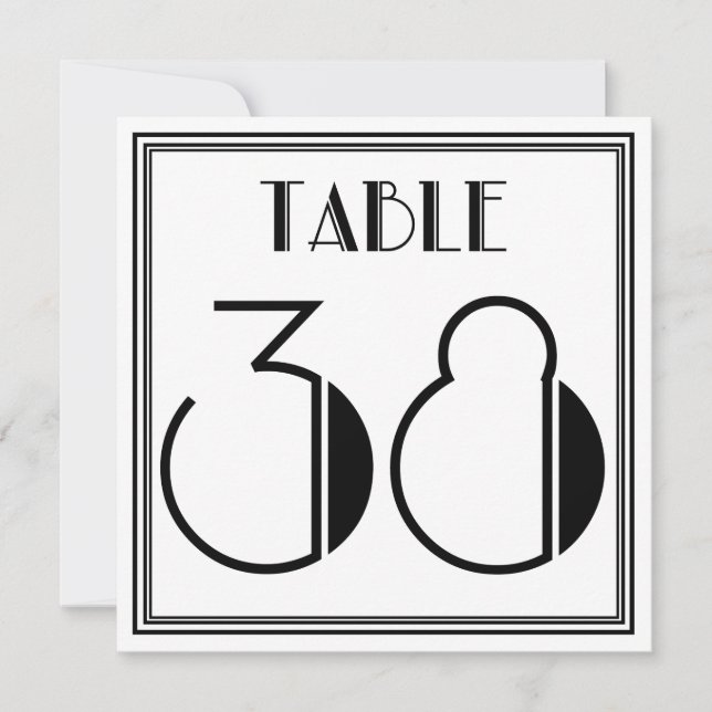 Invitation Table Art Déco Numéro 38 (Devant)