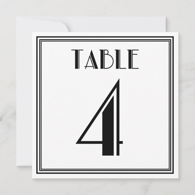 Invitation Table Art Déco numéro 4 (Devant)