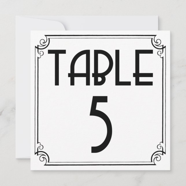 Invitation Table Art Déco Numéro 5 (Devant)