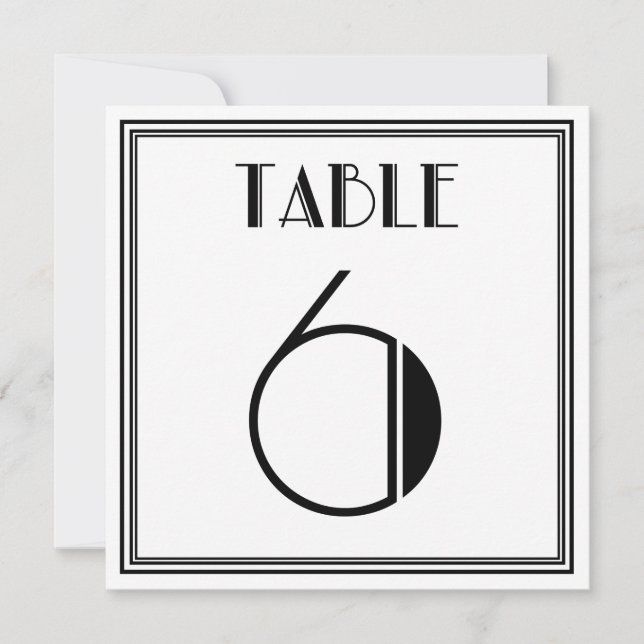 Invitation Table Art Déco numéro 6 (Devant)