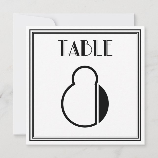 Invitation Table Art Déco Numéro 8 (Devant)
