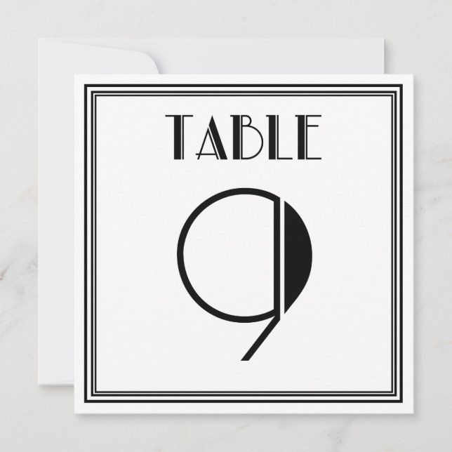 Invitation Table Art Déco numéro 9 (Devant)