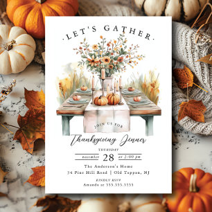 Invitation Table Bountiful Diner de Thanksgiving