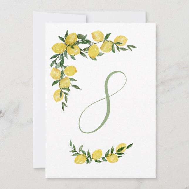 Invitation Table citron numéro huit (Devant)