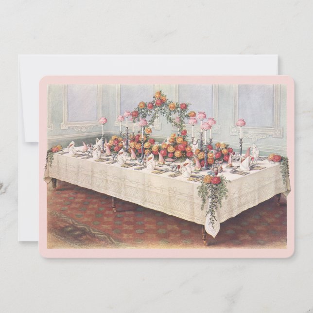 Invitation Table de banquet de mariage vintage (Devant)