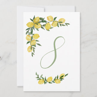 Invitation Table de citron numéro huit