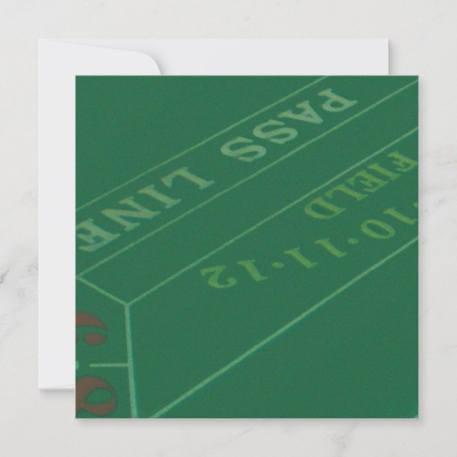 Invitation Table de Craps pour Joueurs Image (Devant)