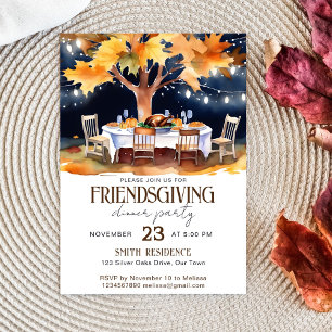 Invitation Table de jardin de Thanksgiving sous les étoiles