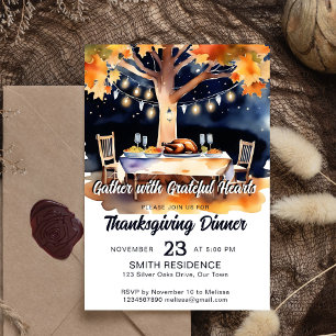 Invitation Table de jardin Thanksgiving sous les étoiles