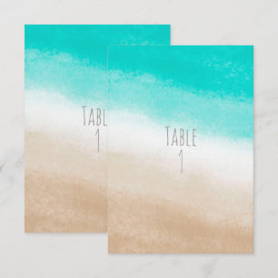 Invitation Table de mariage élégant de plage à l'aquarelle sa