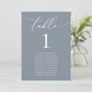 Invitation Table de Mariage minimaliste Dusty Blue Grey