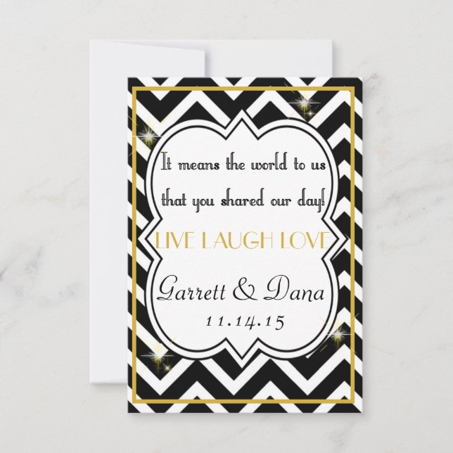 Invitation Table de Merci du Mariage Gold Gatsby (Devant)