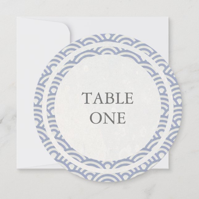 Invitation Table de numérotation ronde vagues stylisées Seigh (Devant)