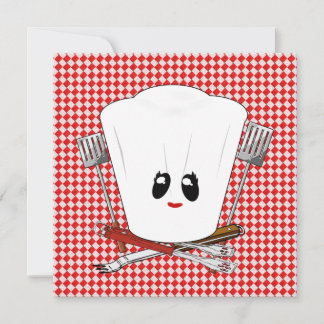 Invitation Table de pique-nique avec Casquette chef et outils