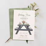 Invitation Table de pique-nique Élégant Été Moderne 50e Anniv<br><div class="desc">Un élégant et moderne modèle d'invitation à la fête du 50e anniversaire pour les femmes avec un thème de pique-nique, avec une illustration d'une table de pique-nique avec des fleurs et des assiettes. Un invitation de 50 ans prêt pour l'été et amusant pour une femme qui fête son cinquantième anniversaire...</div>