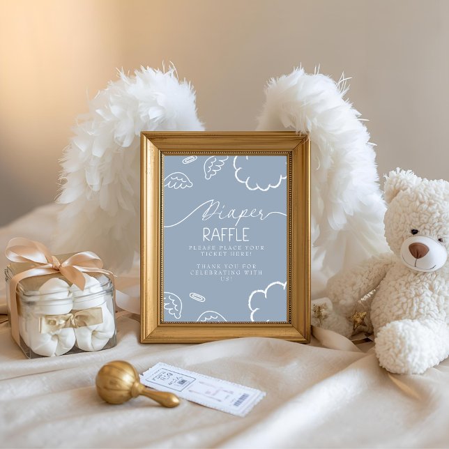 Invitation Table de raflle de couche Little Piece of Heaven B (Little Piece of Heaven Blue Diaper Raffle Table)
