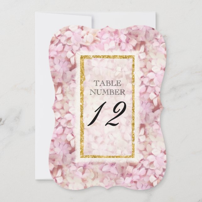 Invitation Table de réception à crochet numéro élégant floral (Devant)