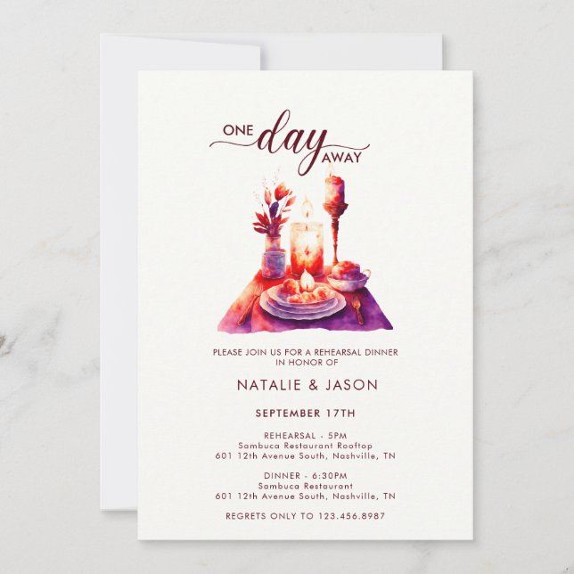 Invitation Table de répétition d'aquarelle moderne (Devant)