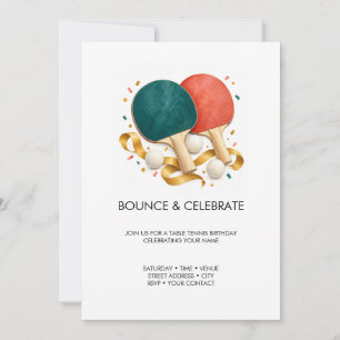 Invitation Table de tennis de naissance Bounce and Celebrate