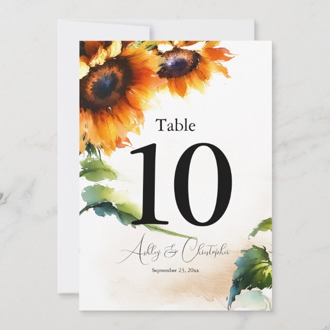 Invitation Table numéro dix de la réception de mariage Tourne (Dos)