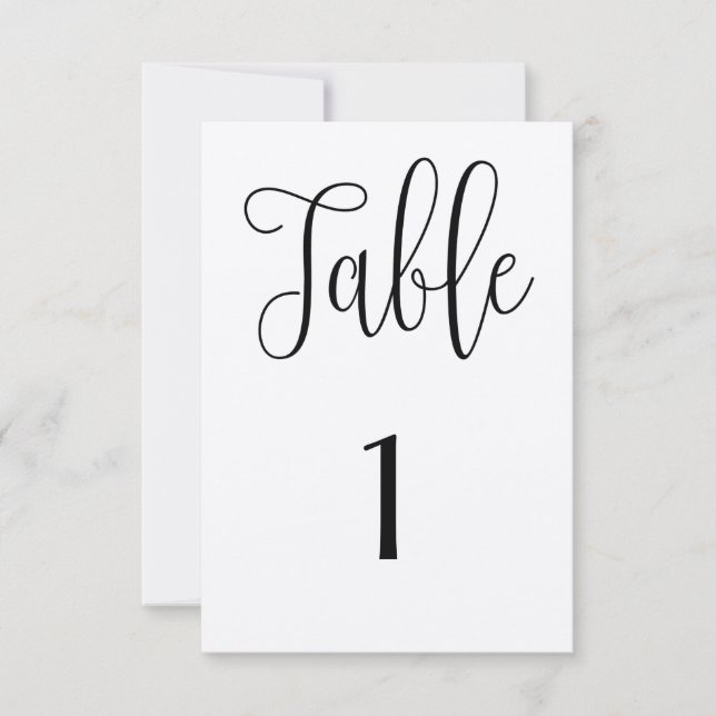 Invitation Table numéro kraft rustique. Mariage moderne de ca (Devant)