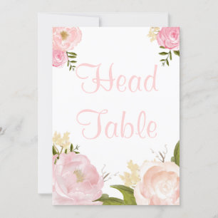 Invitation Table tête romantique aux pivoines roses aquarelle