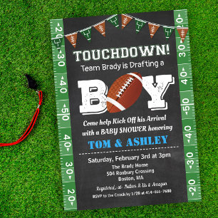 Invitation tableau craie Baby Shower Football