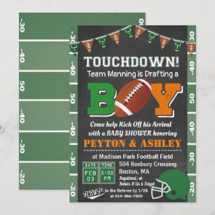 Invitation tableau craie Baby Shower Football