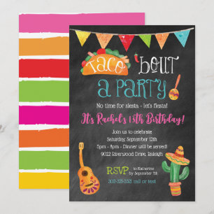 Invitation Tableau Craie Fête de Taco