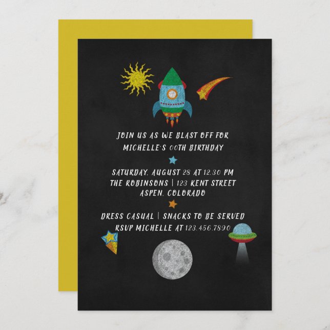 Invitation Tableau de bord de l'espace extra-atmosphérique In (Devant / Derrière)