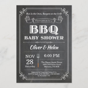 Invitation Tableau de bord de l'invitation de Baby shower BBQ