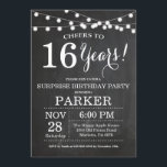 Invitation Tableau de bord de l'invitation Surprise16e annive<br><div class="desc">Surprise 16e anniversaire Invitation Arrière - plan de tableau de bord avec voyants à cordes. Noir et blanc. 13ème 15ème 16ème 18ème 20ème 21ème 30ème 40ème 50ème 60ème 70ème 80ème 90ème 100ème, Tout âge. Anniversaire adulte. Fête d'anniversaire d'une femme ou d'un homme. Pour plus de personnalisation, cliquez sur le bouton...</div>