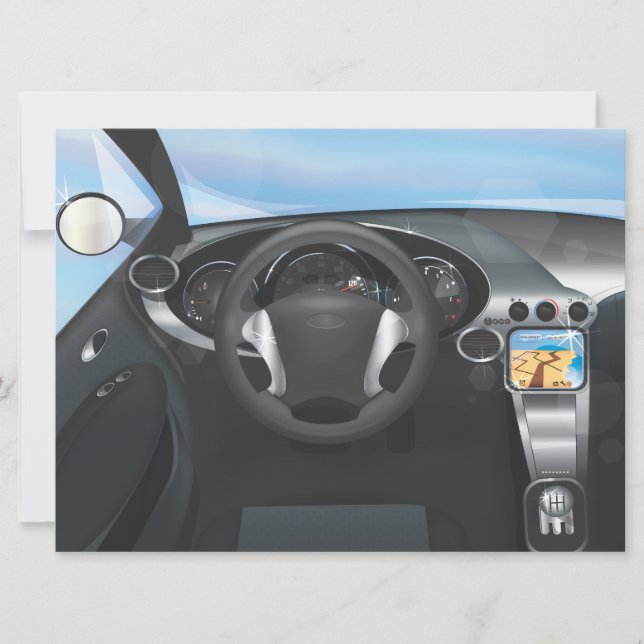 Invitation Tableau de bord de voiture de sport (Devant)