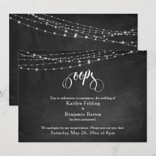 Invitation Tableau de bord et feux Mariage reporté Humour "Oo