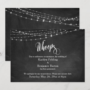 Invitation Tableau de bord et lumières Reporté Mariage "Oups"
