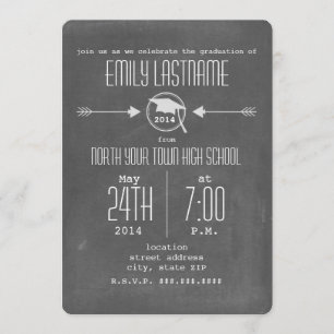 Invitation Tableau de bord Flèches blanches - Diplôme photo i