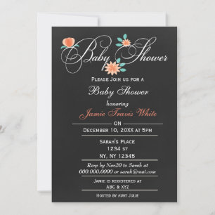Invitation tableau de bord Floral Genre Baby shower neutre