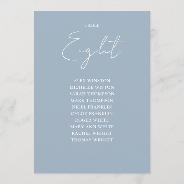 Invitation Tableau de bord moderne bleu poussiéreux Numéro de (Devant)