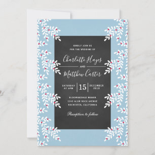 Invitation Tableau de bord moderne de mariage bleu clair d'hi