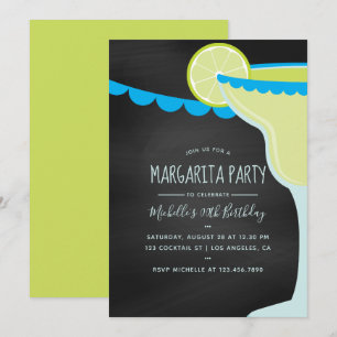 Invitation Tableau de fête d'anniversaire Margarita