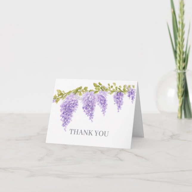 Invitation Tableau de Fleur de Glycine Merci (Devant)