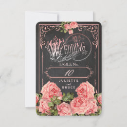 Invitation Tableau de mariage vintage - Carton de table