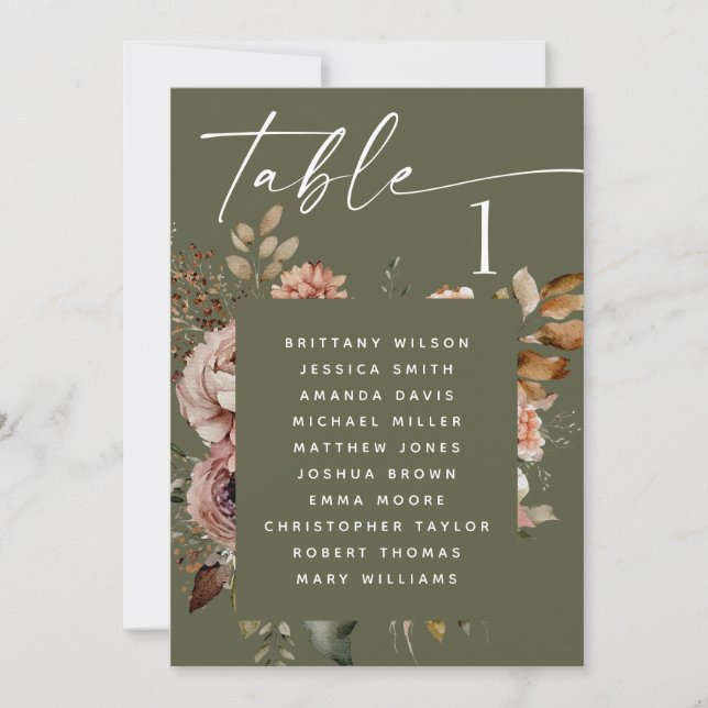 Invitation Tableau de placement de mariage bois boho gris Sag (Devant)